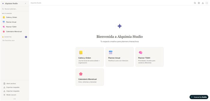 Alquimia Studio Planner